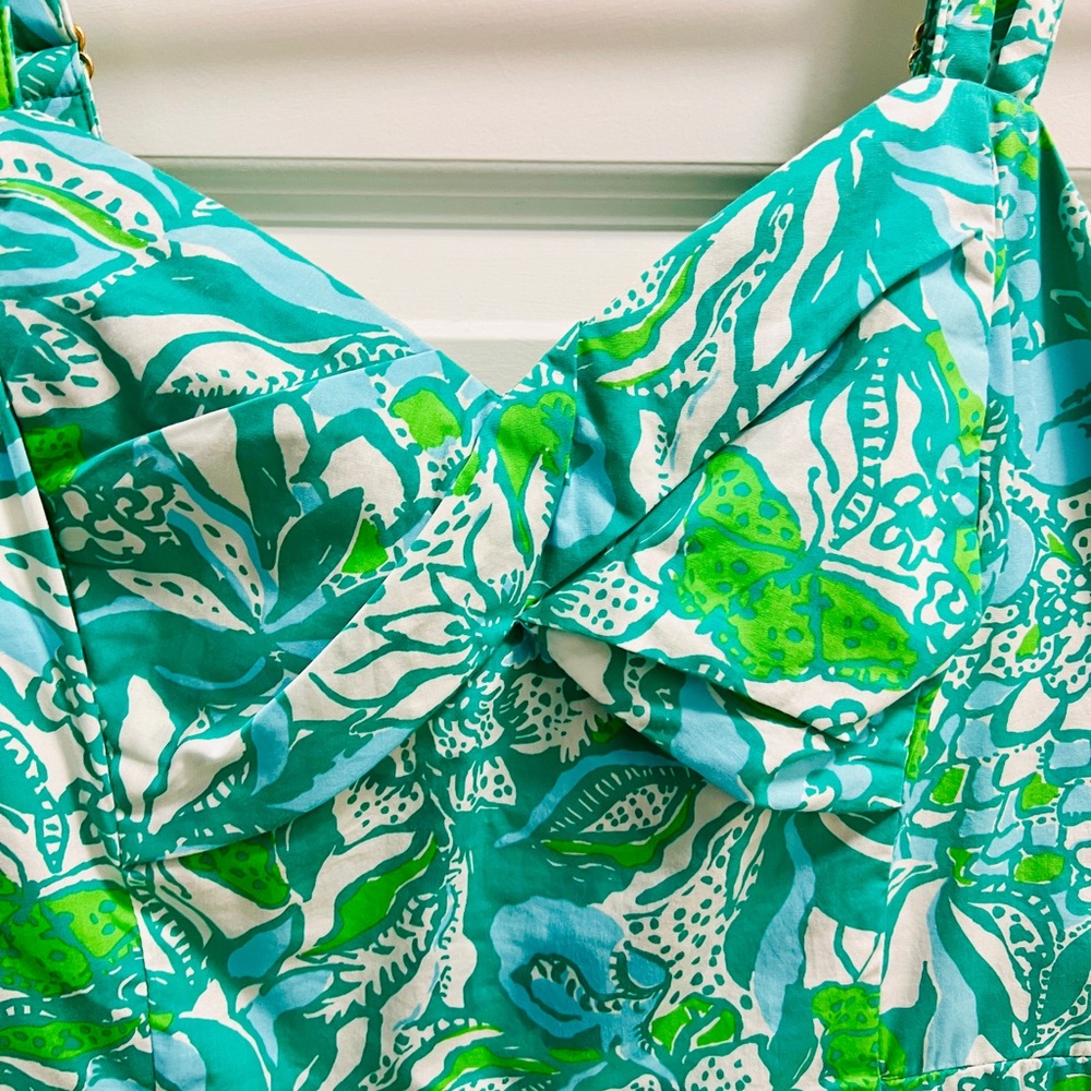Lilly Pulitzer Rocko Romper Size 10 Botanical Green Safari Sangria - Picture 6 of 8